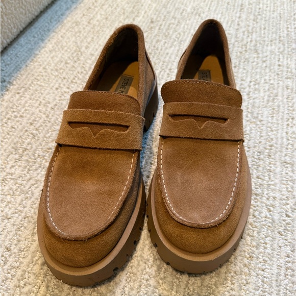 Steve Madden Suede Platform Loafers - Picture 2 of 4